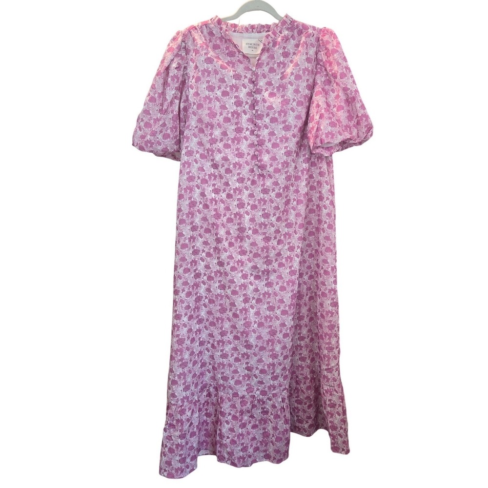 Tuckernuck Hyacinth House Mimi Dress Midi Pink Floral Linen Boho Wedding NWOT XL